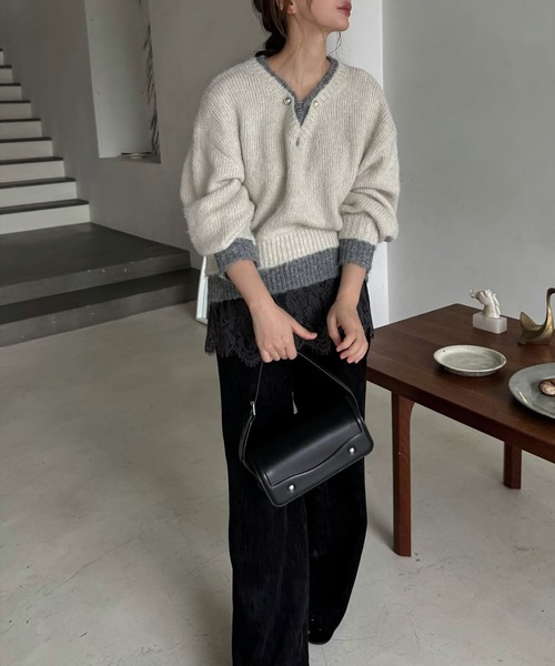 double rib layered like broach knit