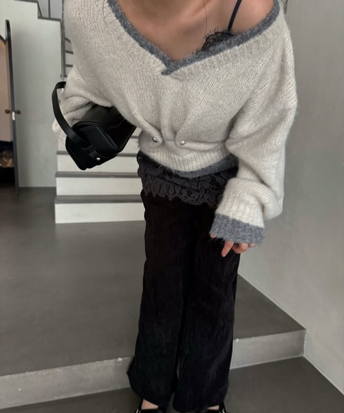 double rib layered like broach knit