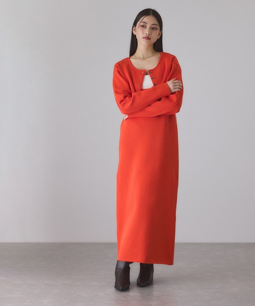 セール】フォルムカーディガンセットワンピース（ワンピース）｜ADAM