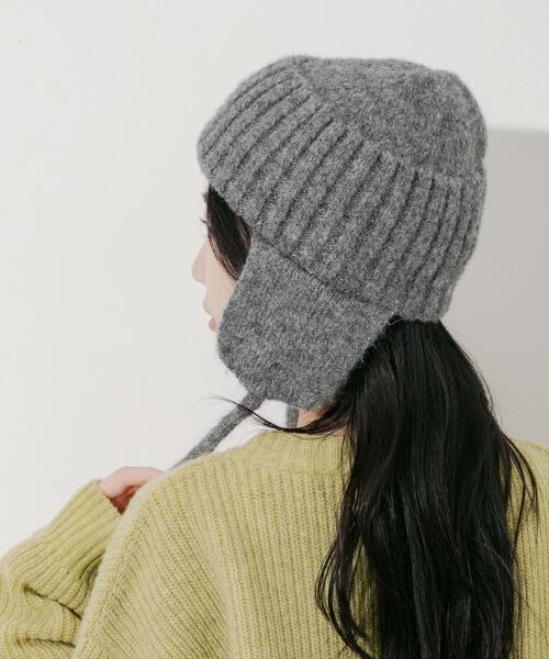 SMELLY（スメリー）の「イヤーフラップニットキャップ（ニットキャップ/ビーニー・レディース・グレー/ブラック/ベージュ・-）」の15枚目の写真