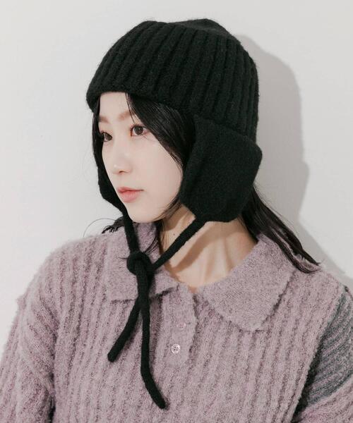 SMELLY（スメリー）の「イヤーフラップニットキャップ（ニットキャップ/ビーニー・レディース・グレー/ブラック/ベージュ・-）」の22枚目の写真