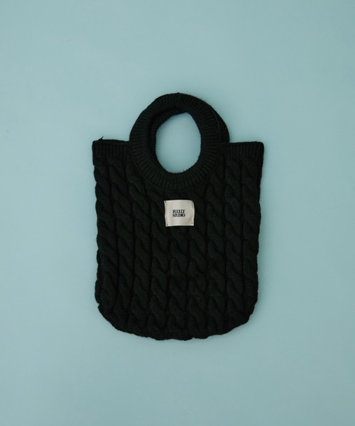 FUULLY STUDIO(フーリィーステューディオ)の「ケーブルニットミニバッグ(トートバッグ・レディース・グレー/ブラック/アイボリー・FREE)」の21枚目の写真