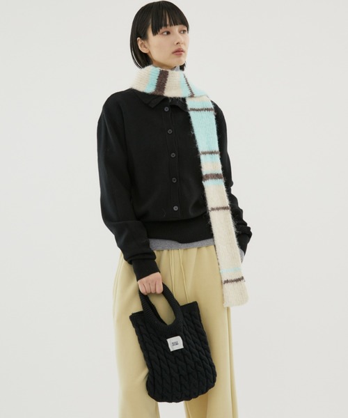 FUULLY STUDIO(フーリィーステューディオ)の「ケーブルニットミニバッグ(トートバッグ・レディース・グレー/ブラック/アイボリー・FREE)」の16枚目の写真