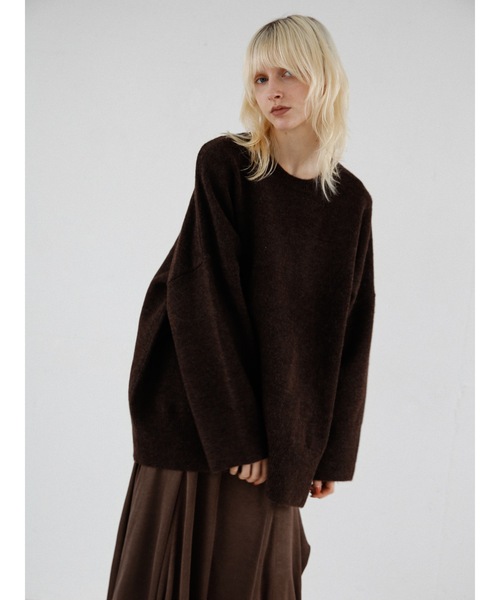 Katrin TOKYO(カトリーントーキョー)の「big crewneck knit(ニット/セーター・レディース・アイボリー/ブラウン系その他/イエロー・FREE/XS)」の2枚目の写真