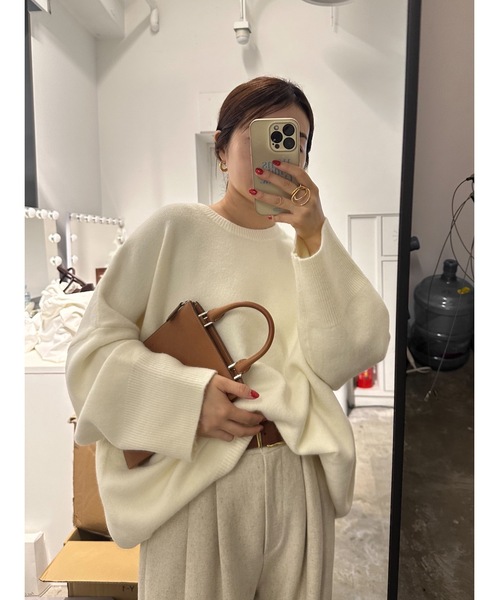 Katrin TOKYO(カトリーントーキョー)の「big crewneck knit(ニット/セーター・レディース・アイボリー/ブラウン系その他/イエロー・FREE/XS)」の15枚目の写真