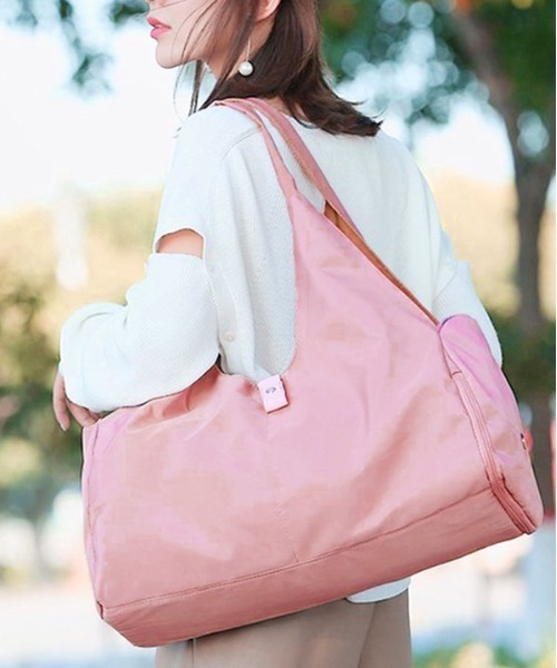 BACKYARD FAMILY(バックヤードファミリー)の「スポーツバッグ 大容量 sbag7688(ショルダーバッグ・レディース・ピンク系その他/ブラック・FREE)」の1枚目の写真