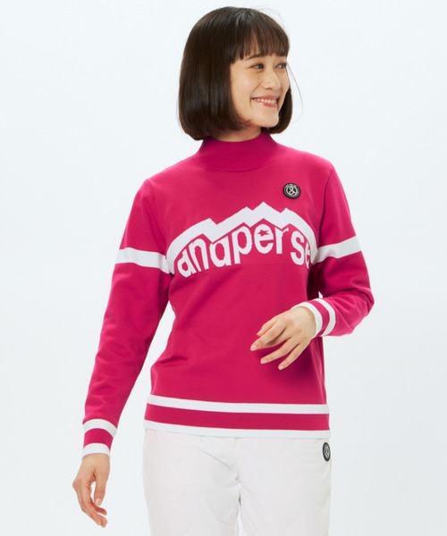 and per se(アンパスィ)の「ウインドシャッター袖防風ハイネックセーター(レディース)(ニット/セーター・レディース・ホワイト/ピンク/ネイビー/スカイブルー・M/L)」の5枚目の写真