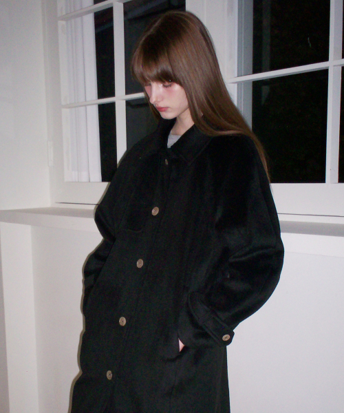 LETTER FROM MOON(レターフロムムーン)の「パリジャンウールトレンチコート(ブラック)(チェスターコート・レディース・その他・SMALL/MEDIUM)」の1枚目の写真