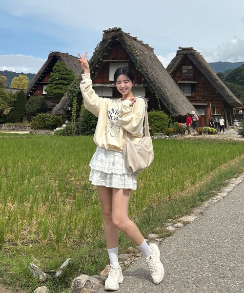 NICK&NICOLE（ニックアンドニコール）の「BUTTERFLY SIGNATURE SWEATSHIRT_CREAM NAVY（スウェット・レディース・その他・FREE）」の8枚目の写真