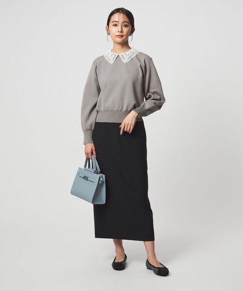 green label relaxing（グリーンレーベルリラクシング）の「【WEB限定】エリレース 2WAY ニット プルオーバー ウォッシャブル（ニット/セーター・レディース・ネイビー/ベージュ/グレー・FREE）」の20枚目の写真