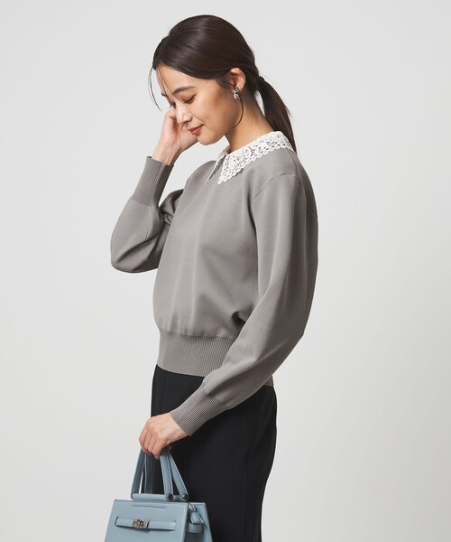 【新品】draw drawers wool 2way tops (GREY) WEB限定 Wardrobe DAILY MINIMAL】ペプラム2WAY リブニットプル