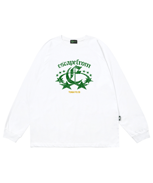 ESCAPEFROM(エスケープフロム)の「グリーンチームナンバー06プリントロングスリーブホワイト(Tシャツ/カットソー・レディース・その他・MEDIUM/LARGE/SMALL)」の5枚目の写真
