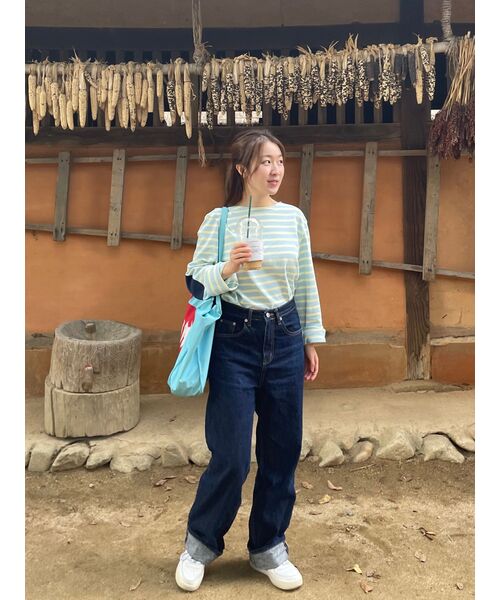 MUSINSA STANDARD WOMAN（ムシンサスタンダードウーマン）の「ウィメンズストレートデニムパンツ [ディープインディゴ]（デニムパンツ・レディース・その他・32/30/29/23/24/25/26/27/28）」の13枚目の写真