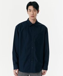 リラックスドウォッシュドポプリンシャツ [ネイビー]