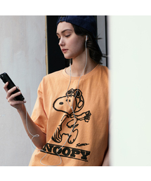 パイロットジョギングスヌーピーピグメントTシャツ (YELLOW)