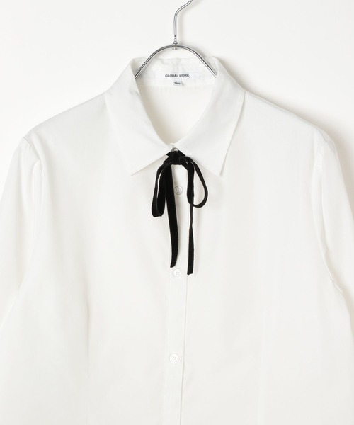 GLOBAL WORK（グローバルワーク）の「卒服/タイ付きブラウス/598258（シャツ/ブラウス・キッズ・オフホワイト・150cm/160cm）」の18枚目の写真