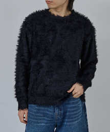 LONG SHAGGY CREW NECK KNIT / ロングシャギークルーネックニット