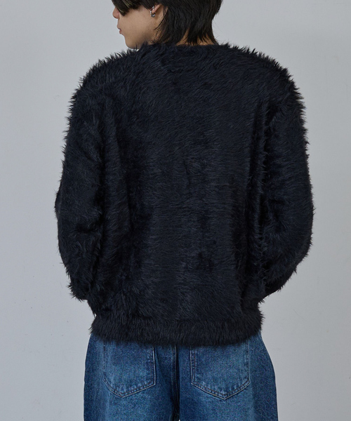 AH ABAHOUSE(エーエイチアバハウス)の「LONG SHAGGY CREW NECK KNIT / ロングシャギークルーネックニット(ニット/セーター・メンズ・グレー/ブルー/ブラック/ワイン・44/46/48)」の17枚目の写真