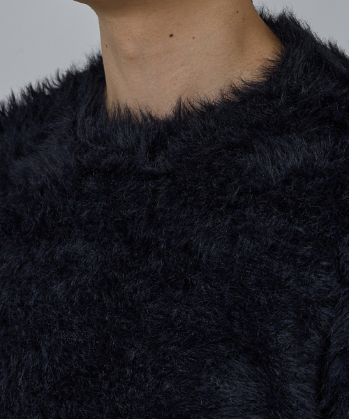 AH ABAHOUSE(エーエイチアバハウス)の「LONG SHAGGY CREW NECK KNIT / ロングシャギークルーネックニット(ニット/セーター・メンズ・グレー/ブルー/ブラック/ワイン・44/46/48)」の18枚目の写真