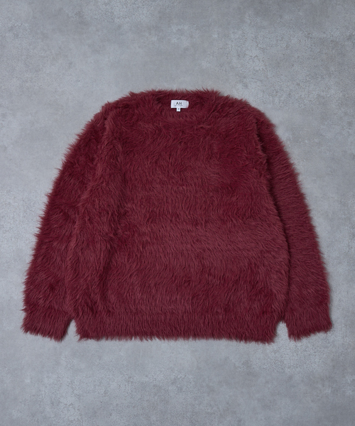 AH ABAHOUSE(エーエイチアバハウス)の「LONG SHAGGY CREW NECK KNIT / ロングシャギークルーネックニット(ニット/セーター・メンズ・グレー/ブルー/ブラック/ワイン・44/46/48)」の6枚目の写真