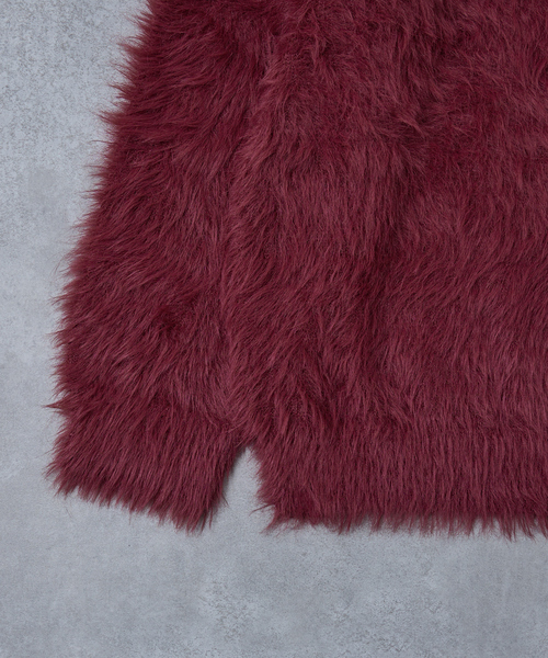 AH ABAHOUSE(エーエイチアバハウス)の「LONG SHAGGY CREW NECK KNIT / ロングシャギークルーネックニット(ニット/セーター・メンズ・グレー/ブルー/ブラック/ワイン・44/46/48)」の7枚目の写真