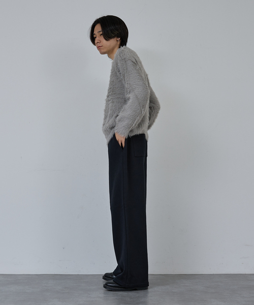 AH ABAHOUSE(エーエイチアバハウス)の「LONG SHAGGY CREW NECK KNIT / ロングシャギークルーネックニット(ニット/セーター・メンズ・グレー/ブルー/ブラック/ワイン・44/46/48)」の10枚目の写真