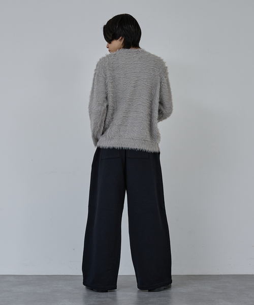 AH ABAHOUSE(エーエイチアバハウス)の「LONG SHAGGY CREW NECK KNIT / ロングシャギークルーネックニット(ニット/セーター・メンズ・グレー/ブルー/ブラック/ワイン・44/46/48)」の11枚目の写真