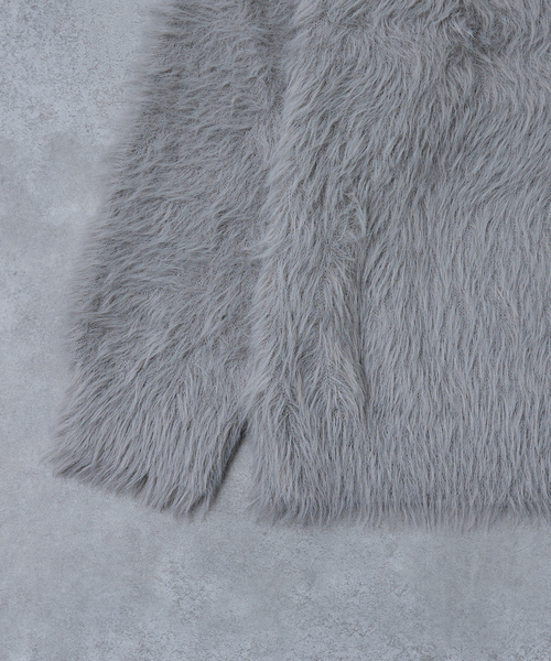 AH ABAHOUSE(エーエイチアバハウス)の「LONG SHAGGY CREW NECK KNIT / ロングシャギークルーネックニット(ニット/セーター・メンズ・グレー/ブルー/ブラック/ワイン・44/46/48)」の13枚目の写真