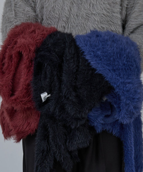 AH ABAHOUSE(エーエイチアバハウス)の「LONG SHAGGY CREW NECK KNIT / ロングシャギークルーネックニット(ニット/セーター・メンズ・グレー/ブルー/ブラック/ワイン・44/46/48)」の14枚目の写真