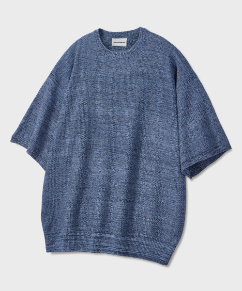 GLW(ジーエルダブリュ)の「ツートンミックスドハーフニットネイビー(ニット/セーター・レディース・その他・LARGE/SMALL/MEDIUM)」の1枚目の写真