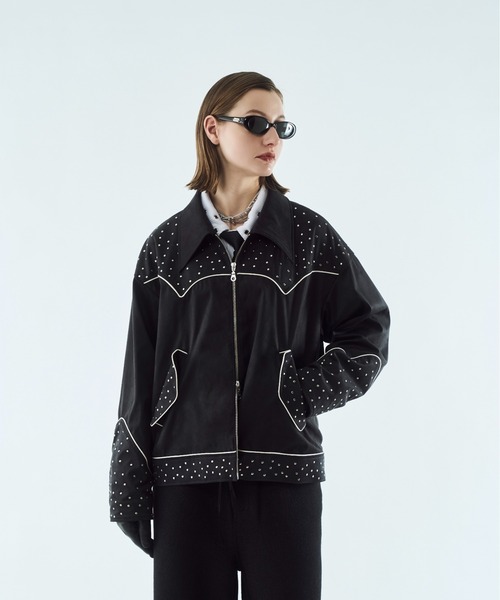 スエードジャケット　ウエスタンジャケット　プルオーバー セール】Fake suede western studs jacket / フェイクスエード