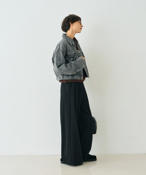 Rouge vif（ルージュヴィフ）の「【AGOLDE/エーゴールドイー】PALMER JACKET IN SPIRI ショート丈デニムジャケット（デニムジャケット・レディース・ブラック・フリー）」の5枚目の写真