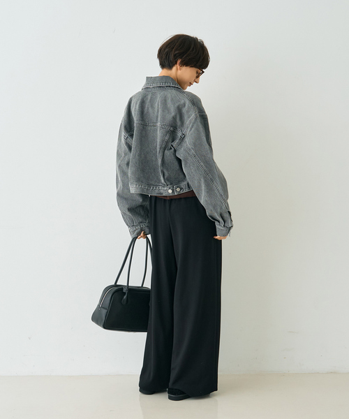 Rouge vif（ルージュヴィフ）の「【AGOLDE/エーゴールドイー】PALMER JACKET IN SPIRI ショート丈デニムジャケット（デニムジャケット・レディース・ブラック・フリー）」の6枚目の写真