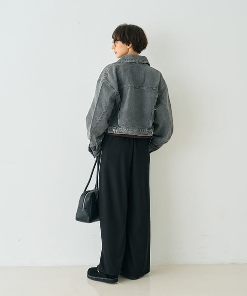 Rouge vif（ルージュヴィフ）の「【AGOLDE/エーゴールドイー】PALMER JACKET IN SPIRI ショート丈デニムジャケット（デニムジャケット・レディース・ブラック・フリー）」の7枚目の写真