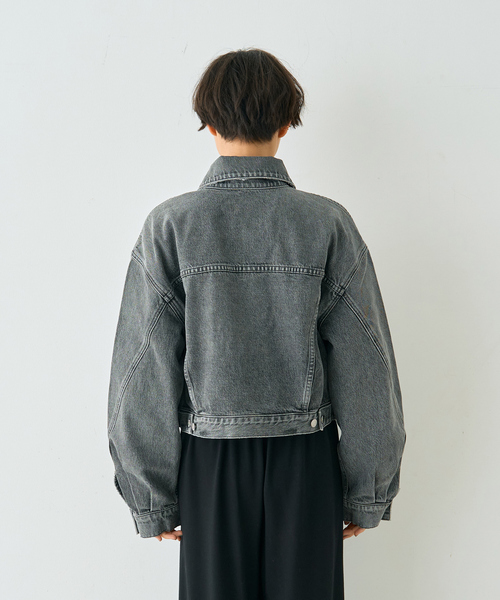 Rouge vif（ルージュヴィフ）の「【AGOLDE/エーゴールドイー】PALMER JACKET IN SPIRI ショート丈デニムジャケット（デニムジャケット・レディース・ブラック・フリー）」の22枚目の写真