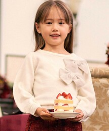 BeBe（ベベ）の「BIGリボンモチーフニットプルオーバー（ニット/セーター・キッズ）」