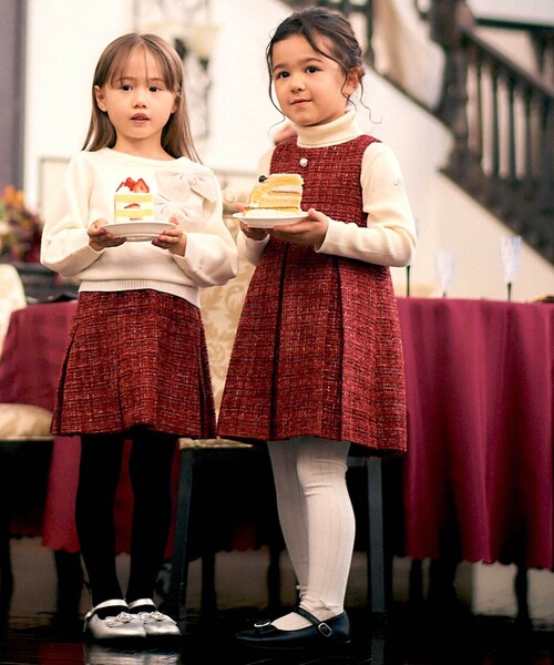 BeBe（ベベ）の「BIGリボンモチーフニットプルオーバー（ニット/セーター・キッズ・オフホワイト/ブラック・110cm/130cm/140cm/120cm/150cm/100cm）」の4枚目の写真