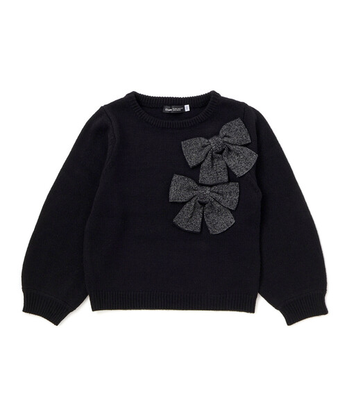 BeBe（ベベ）の「BIGリボンモチーフニットプルオーバー（ニット/セーター・キッズ・オフホワイト/ブラック・110cm/130cm/140cm/120cm/150cm/100cm）」の13枚目の写真