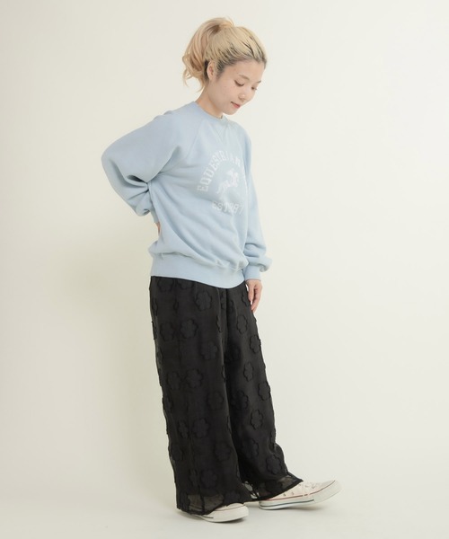 CHILD WOMAN（チャイルドウーマン）の「30/10裏毛 馬術クラブプリントスウェット（スウェット・レディース・グリーン/サックスブルー/アイボリー・FREE）」の16枚目の写真