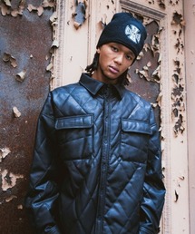 STYLISE | 【BREATH】SOUTHSIDE CROSS DAMAGE BEANIE / ブラック [BR25AW-AC8006](ニットキャップ/ビーニー)