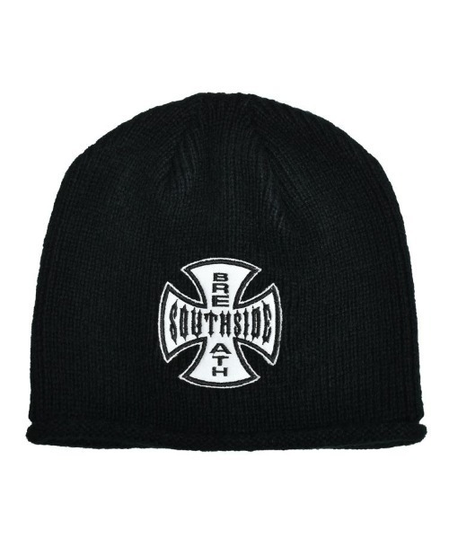 STYLISE（スタイライズ）の「【BREATH】SOUTHSIDE CROSS DAMAGE BEANIE / ブラック [BR25AW-AC8006]（ニットキャップ/ビーニー・メンズ・ブラック・ONE SIZE）」の5枚目の写真