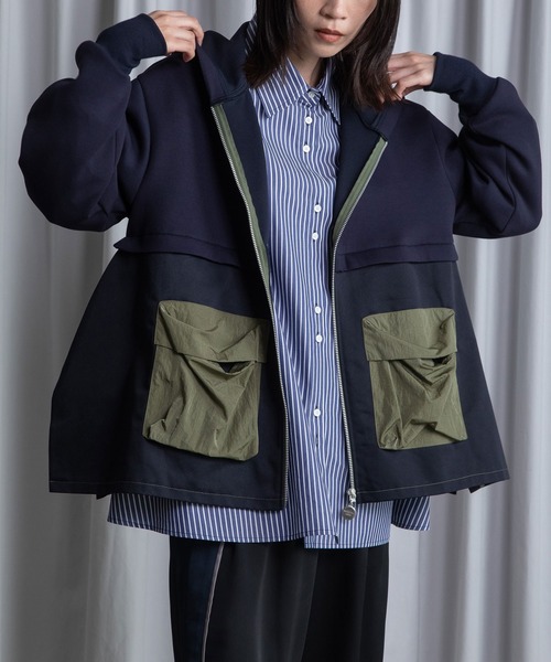 MARECHAL TERRE（マルシャルテル）の「ポケットフーディー（パーカー・レディース・ブラック/アイボリー/グレー系/ネイビー・MEDIUM）」の17枚目の写真