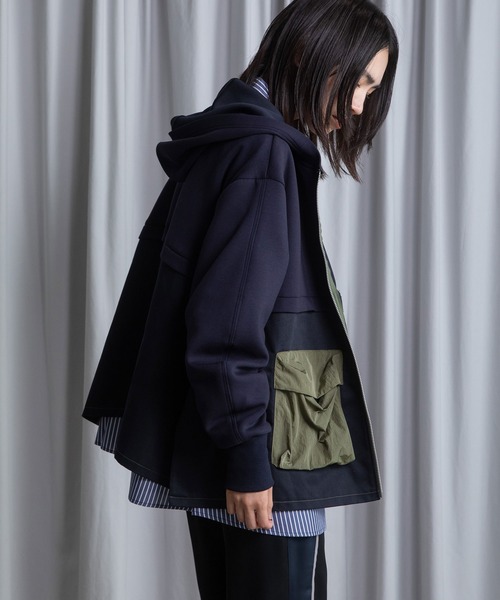 MARECHAL TERRE（マルシャルテル）の「ポケットフーディー（パーカー・レディース・ブラック/アイボリー/グレー系/ネイビー・MEDIUM）」の18枚目の写真