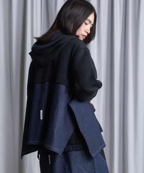 MARECHAL TERRE（マルシャルテル）の「ポケットフーディー（パーカー・レディース・ブラック/アイボリー/グレー系/ネイビー・MEDIUM）」の5枚目の写真