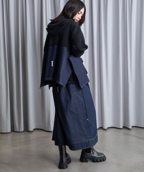 MARECHAL TERRE（マルシャルテル）の「ポケットフーディー（パーカー・レディース・ブラック/アイボリー/グレー系/ネイビー・MEDIUM）」の8枚目の写真