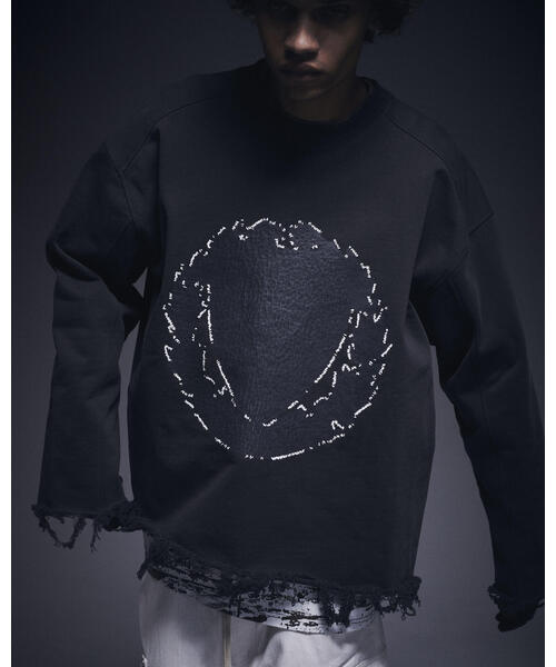 DANKE SCHON（ダンケシェーン）の「DankeSchon/ダンケシェーン/CUT FRINGE SWEAT EMBLEM（スウェット・レディース・ベージュ/ブラック・M/L）」の5枚目の写真