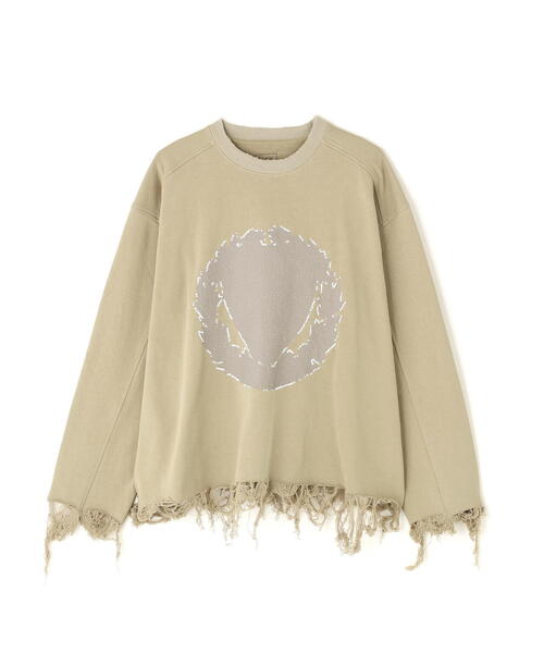 DANKE SCHON（ダンケシェーン）の「DankeSchon/ダンケシェーン/CUT FRINGE SWEAT EMBLEM（スウェット・レディース・ベージュ/ブラック・M/L）」の10枚目の写真