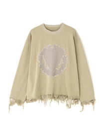 DankeSchon/ダンケシェーン/CUT FRINGE SWEAT EMBLEM
