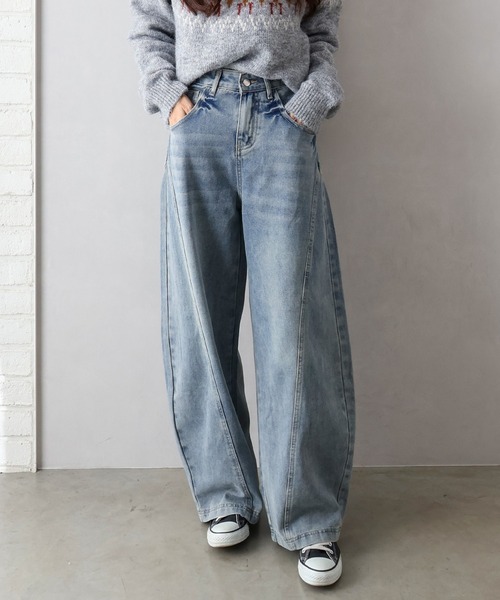 SpRay（スプレイ）の「デニムバレルパンツ（デニムパンツ・レディース・ブルー・SMALL/MEDIUM/LARGE）」の5枚目の写真