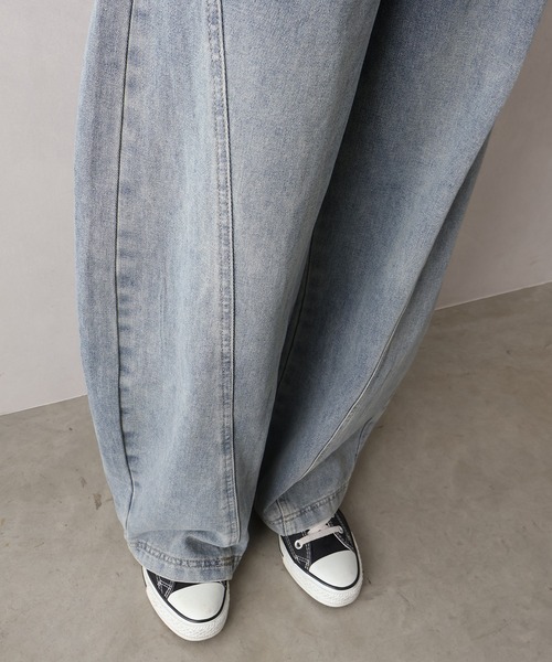 SpRay（スプレイ）の「デニムバレルパンツ（デニムパンツ・レディース・ブルー・SMALL/MEDIUM/LARGE）」の7枚目の写真